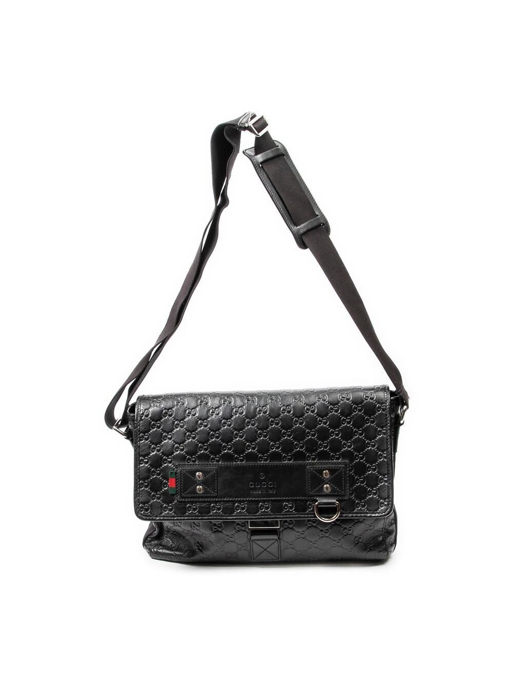 Messenger Flap Bag Guccissima Rubber #376704G77B